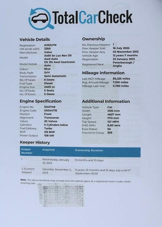 Volvo XC60 2.4 D5 SE Lux Nav SUV 5dr Diesel Geartronic AWD Euro 5 (215 ps)
