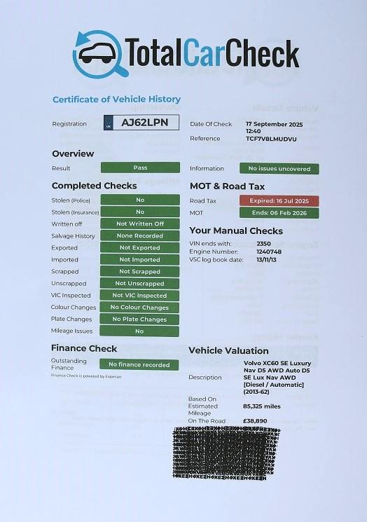 Volvo XC60 2.4 D5 SE Lux Nav SUV 5dr Diesel Geartronic AWD Euro 5 (215 ps)